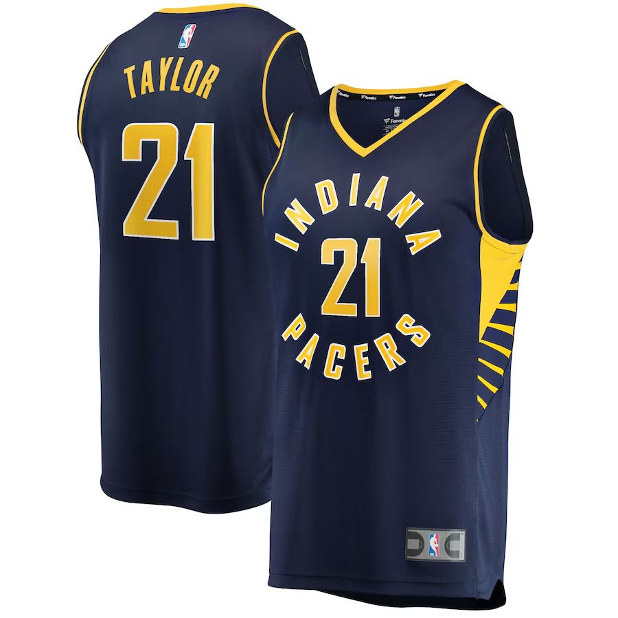 Men Indiana Pacers 21 Terry Taylor Fanatics Branded Navy Fast Break Replica NBA Jersey